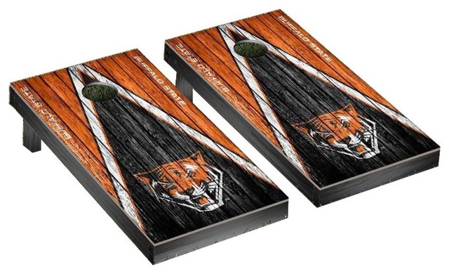 Buffalo State Suny Bengals Cornhole Game Set Triangle Weathered