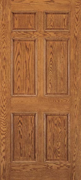 Jeld-Wen A160 Oak Woodgrain Panel Door Honey Finish