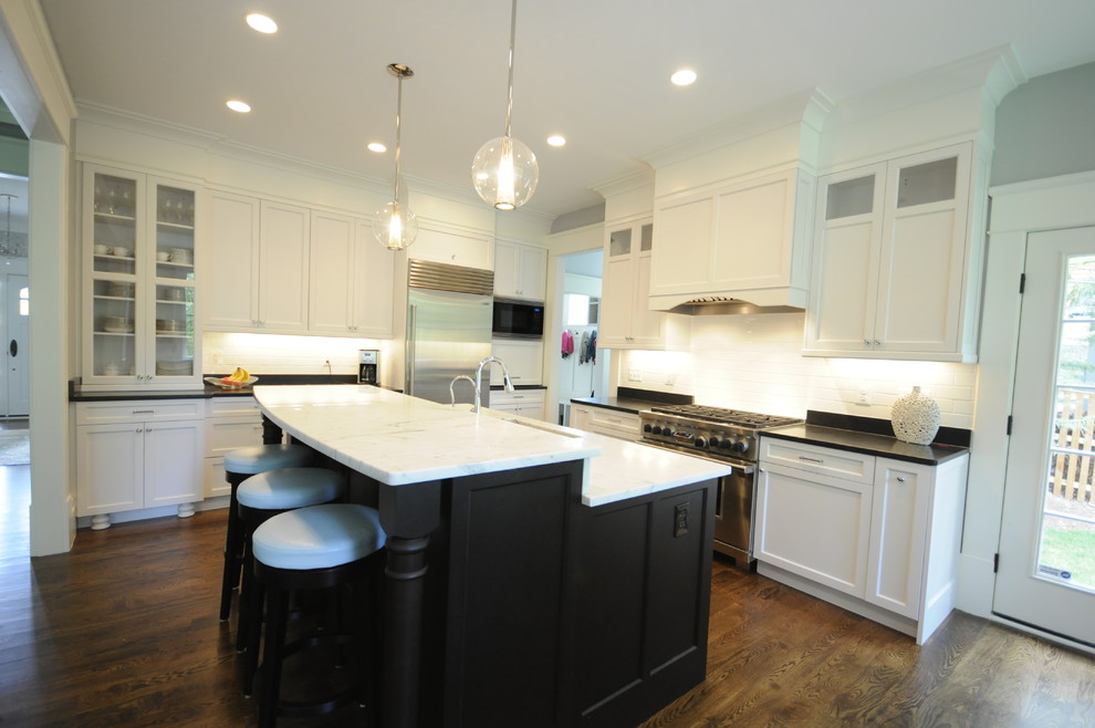 White and Espresso Kitchen - Traditional - Kitchen - DC Metro - by ...