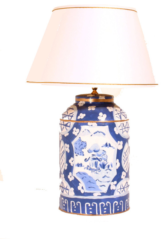 Blue Canton Tea Caddy Lamp