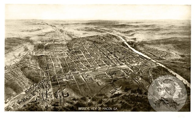 Historic Macon, GA Map 1912, Vintage Georgia Art Print Decor, 24"x36" - Traditional - Prints And ...