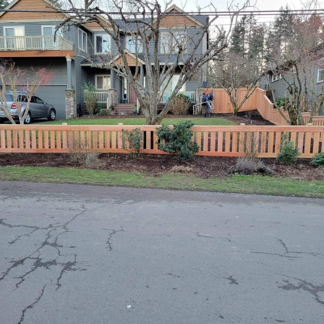 Front yard fence with clear cedar