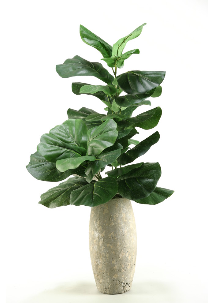 D&W Silks Fiddle Leaf Fig in Ceramic Vase