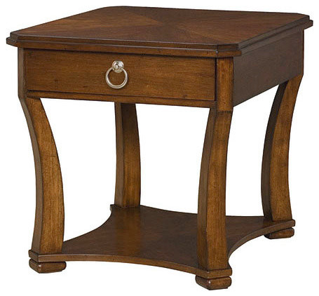 Hammary Decatur Rectangular 1-Drawer End Table in Russet Brown