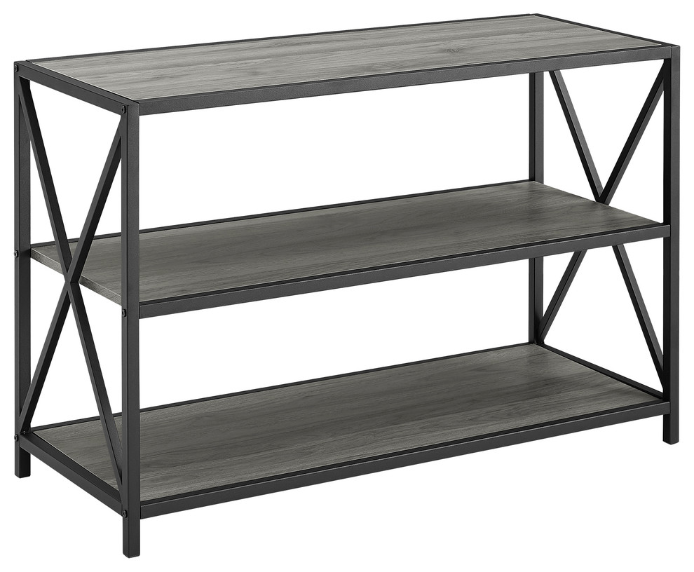 40" Industrial Wood Bookcase Industrial Bookcases by Walker