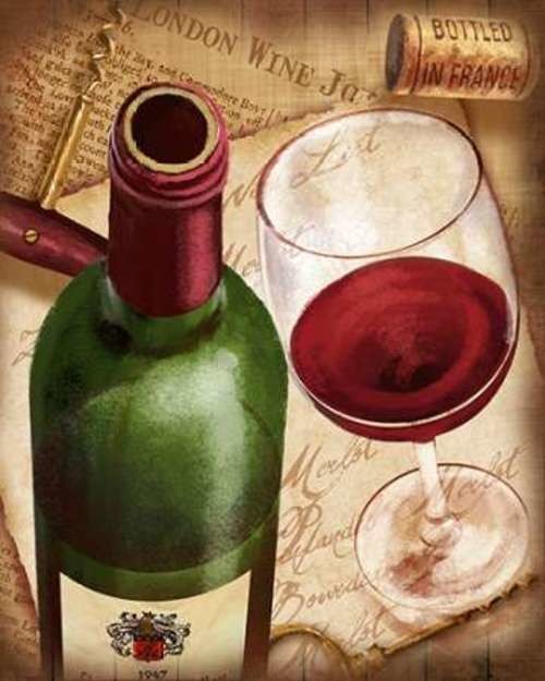 WINE ART PRINT Merlot Conrad Knutsen