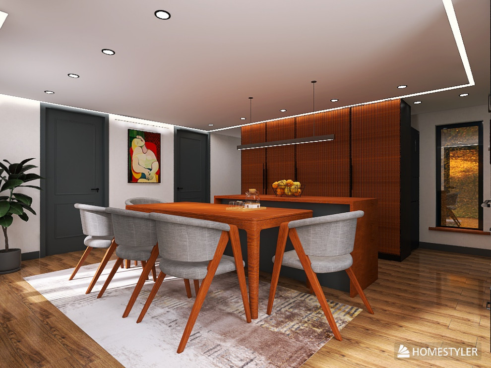 Кухня-столовая частного дома в современном стиле