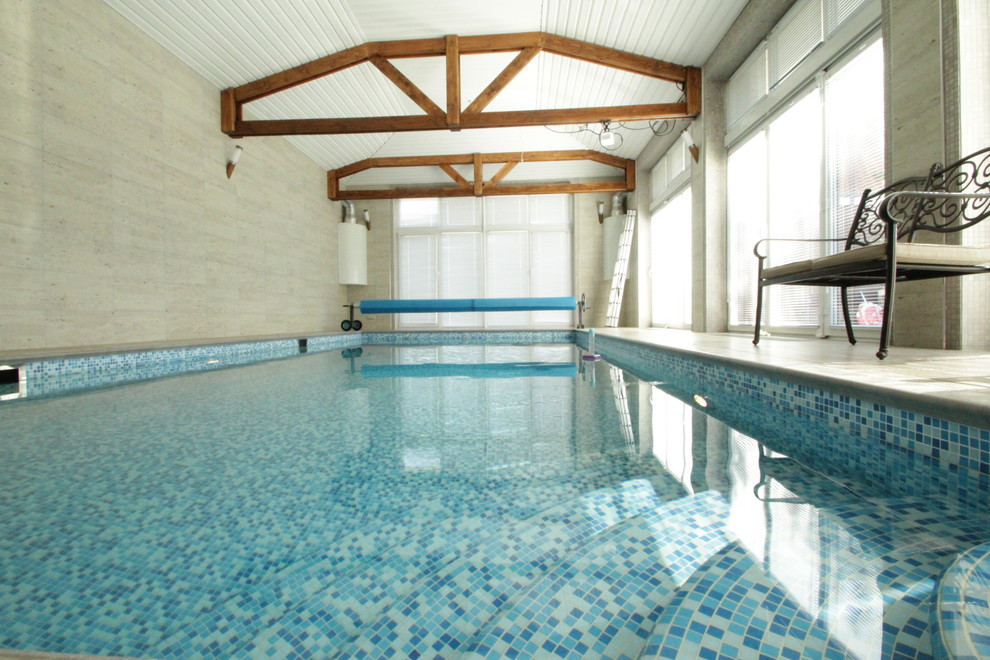 Бассейн 8х4х1.2-1.7 в банном комплексе