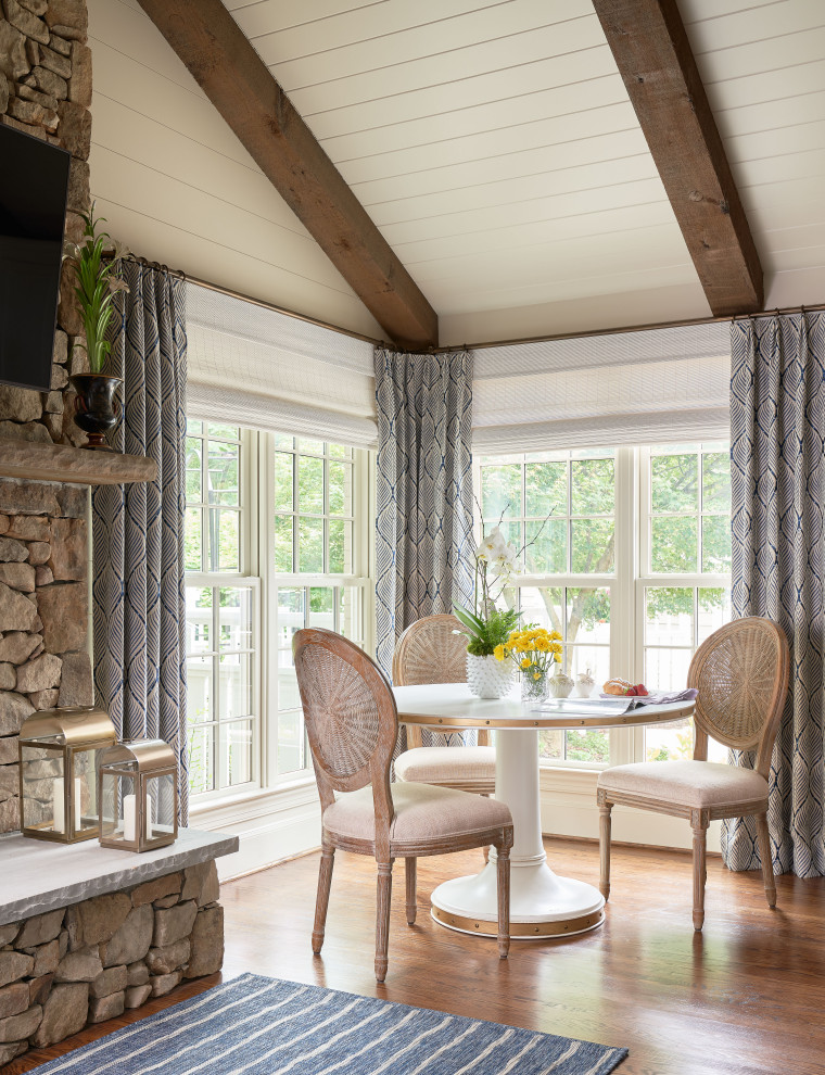 Example of a cottage dining room design in Charlotte
