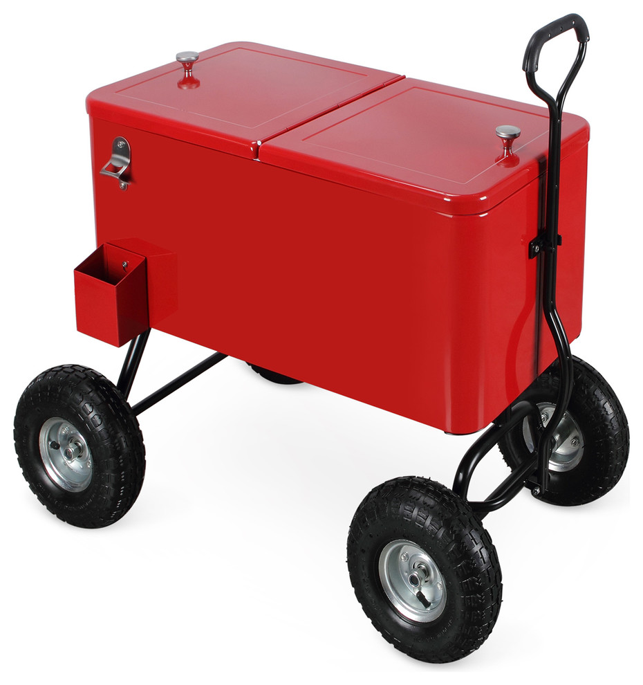 80 Qt Outdoor Party Cooler Wagon Ice Chest Contemporary Coolers And