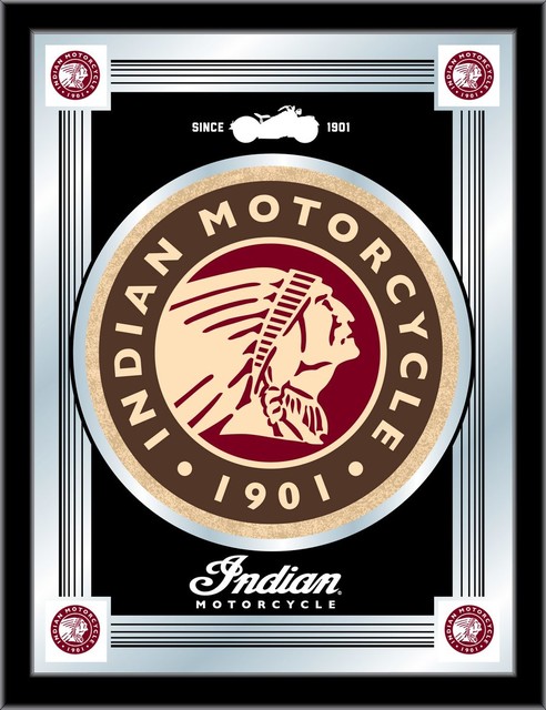 Indian Motorcycle Logo Mirror Contemporary Game Room Wall Art Indian Motorcycle Logo Mirror Contemporary Game Room Wall Art And Signs By Holland Bar Stool Company
