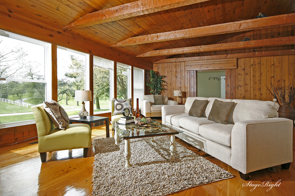 Photo of a contemporary living room in Grand Rapids.