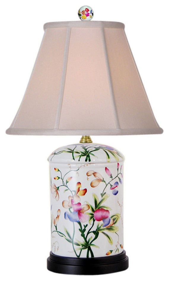Chinese Floral Motif Porcelain Jar Table Lamp 20" - Asian - Table Lamps -  by William Sung | Houzz