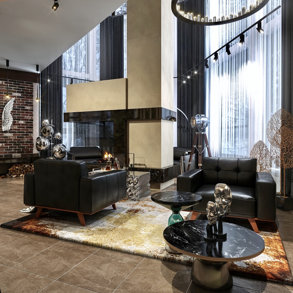 Гостиная загородного дома