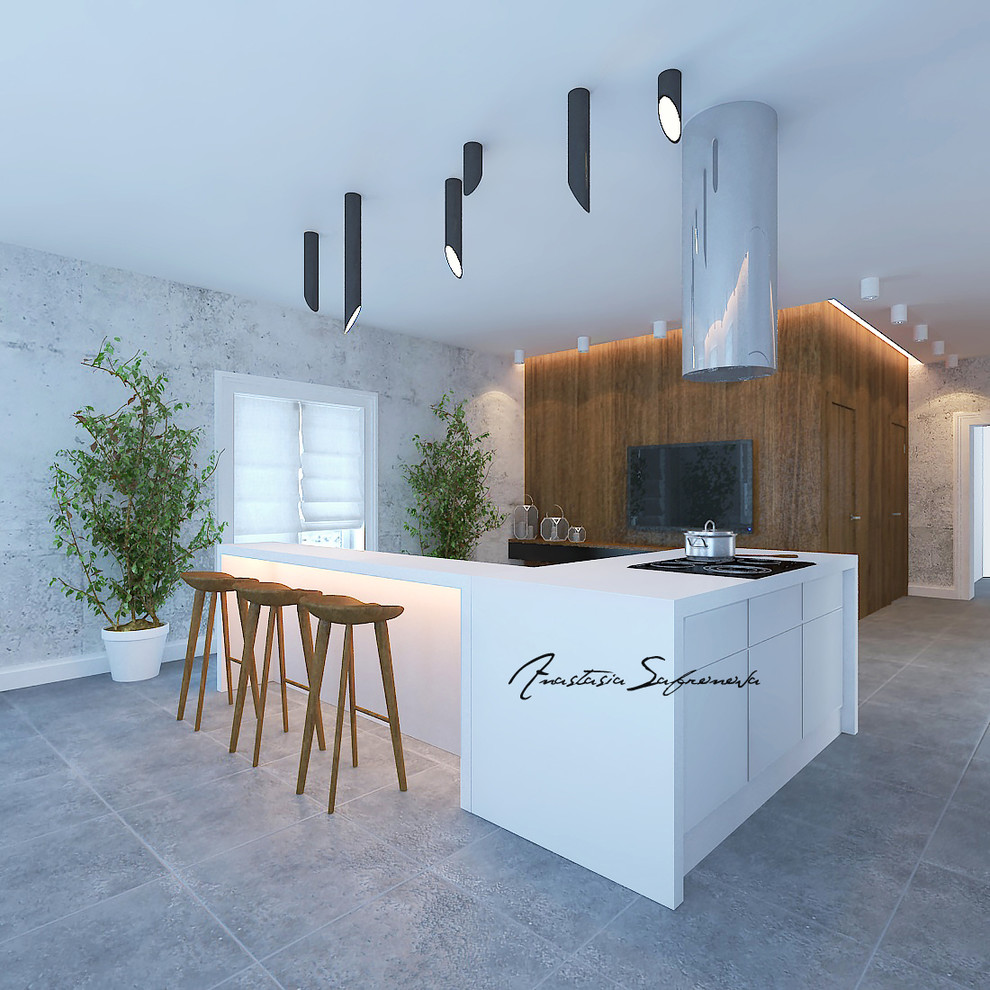 Дизайн интерьера первогот этажа дома в п.Солнечный Берег