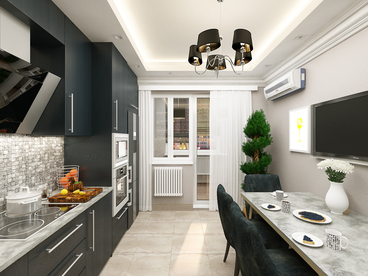 Дизайн интерьера однокомнатной квартиры.Современная класиика