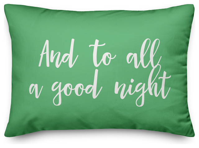 And To All A Good Night Light Green 14x20 Lumbar Pillow