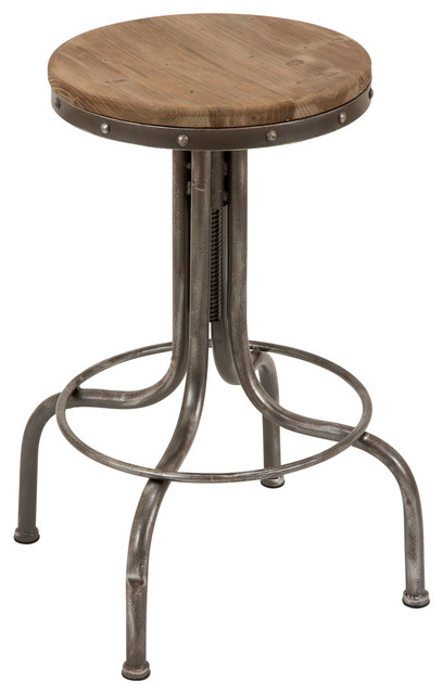 Bar Stool Round Brown Wood Top 4 Legged Metal Base Home Kitchen Bar Stool Round Brown Wood Top 4 Legged Metal Base Home Kitchen Decor