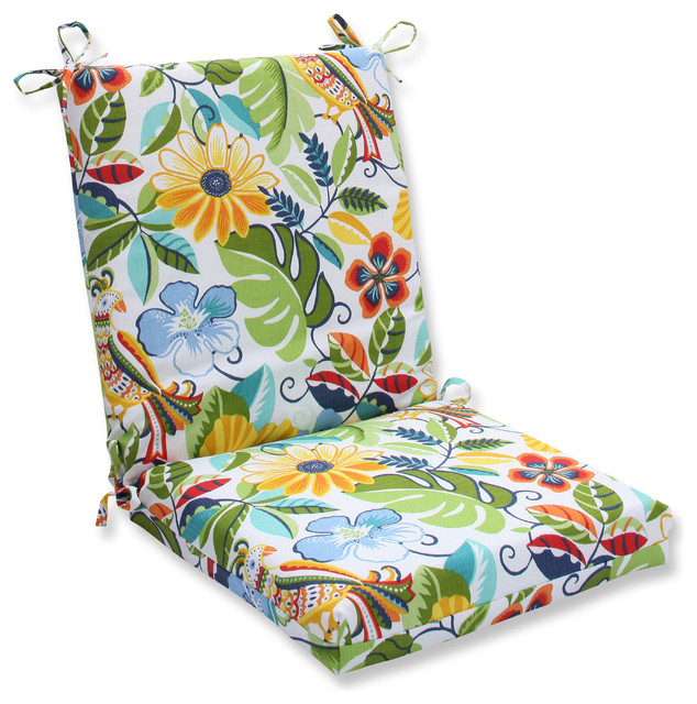 Lensing Garden Squared Corners Chair Cushion Tropical Outdoor Lensing Garden Squared Corners Chair Cushion White