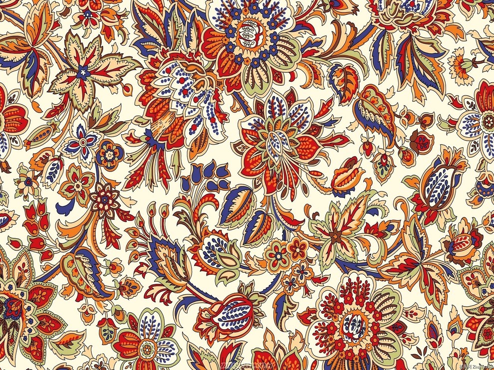 Tile Mural Russian Floral Pattern Flower Color, 6"x8", Matte