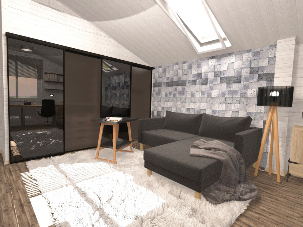 Интерьер частного дома (гостиная-кухня)