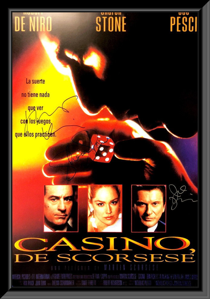 Casino cast signed Spanish movie poster, 27x40 inches Contemporary