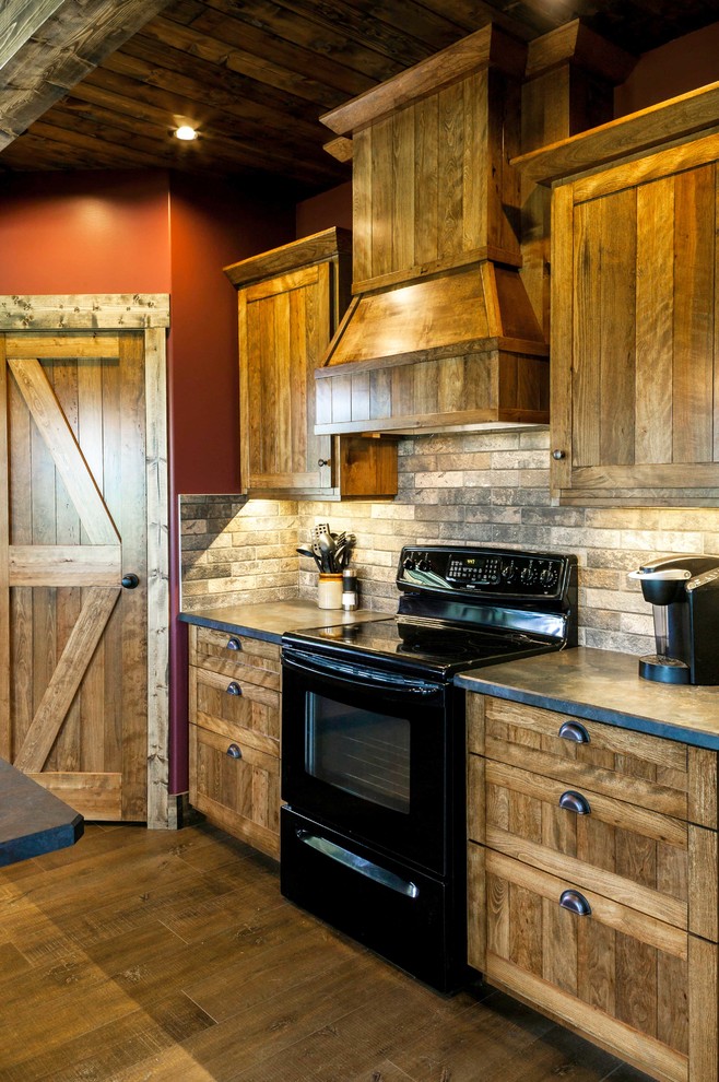 Inspiration for a rustic kitchen remodel in Edmonton