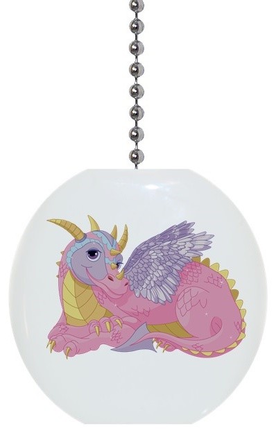 Pink Purple Lady Dragon Ceiling Fan, Dragon Ceiling Fan Puller