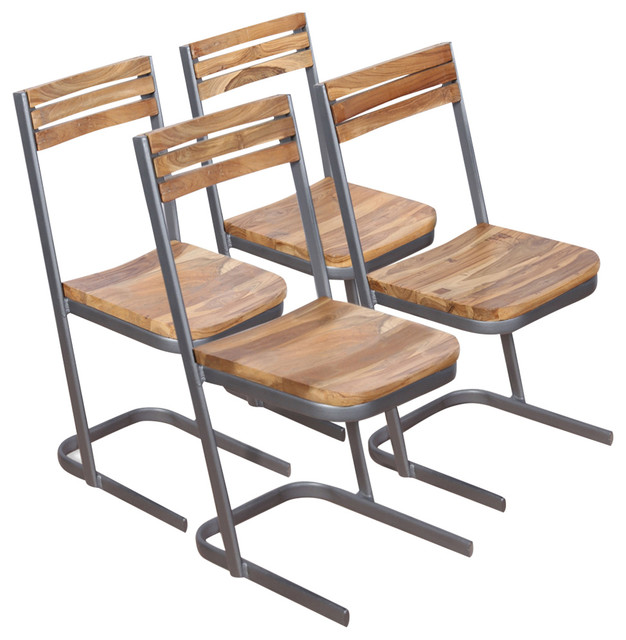 vidaXL Solid Teak Dining Chairs, Set of 4