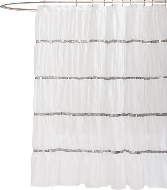 Le White Shower Curtain Contemporary Curtains By Le White Shower Curtain Contemporary Curtains By Lush Decor