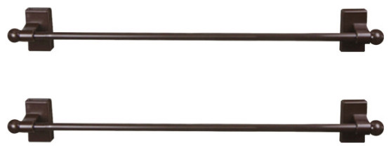Self-Adhesive Wall Mount Rod, 17"-30", Set of 2, Cocoa