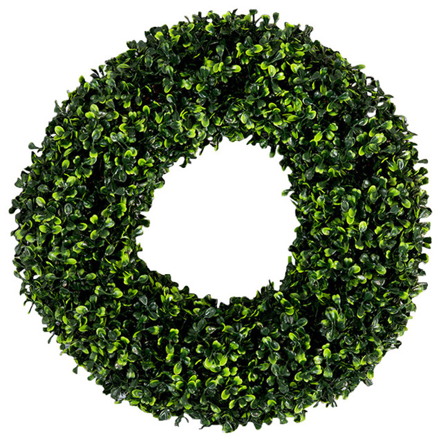 Pure Garden Boxwood Wreath, 16.5 inch Round Contemporary Wreaths
