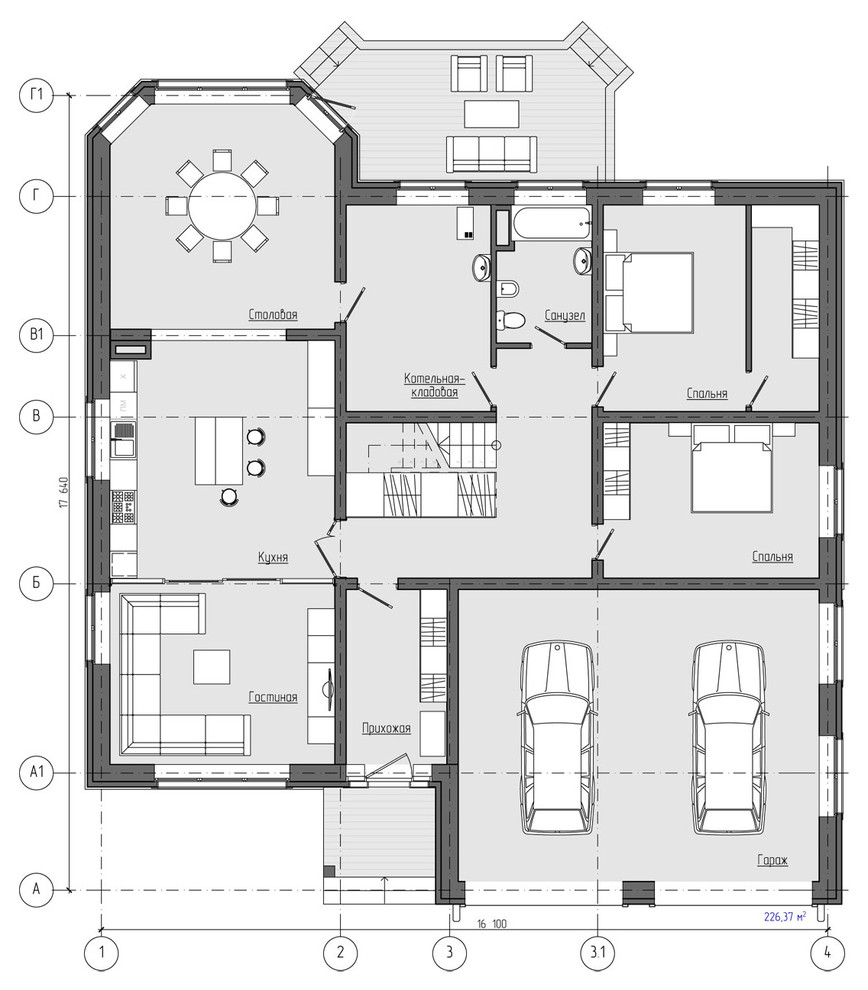 Двухэтажный дом в стиле прованс
