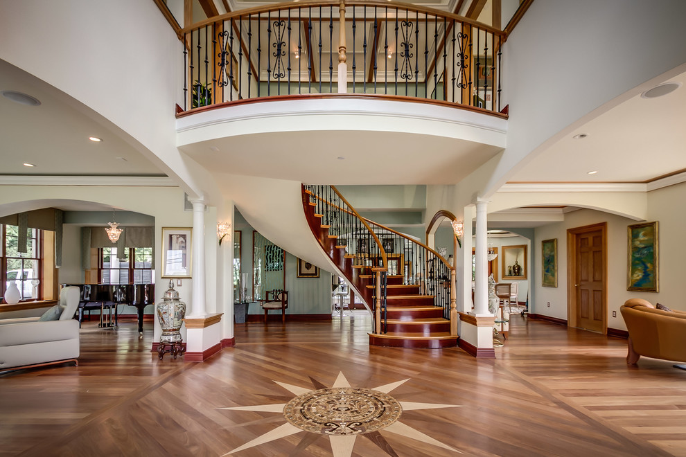 Inspiration for a traditional wood curved staircase in Baltimore.