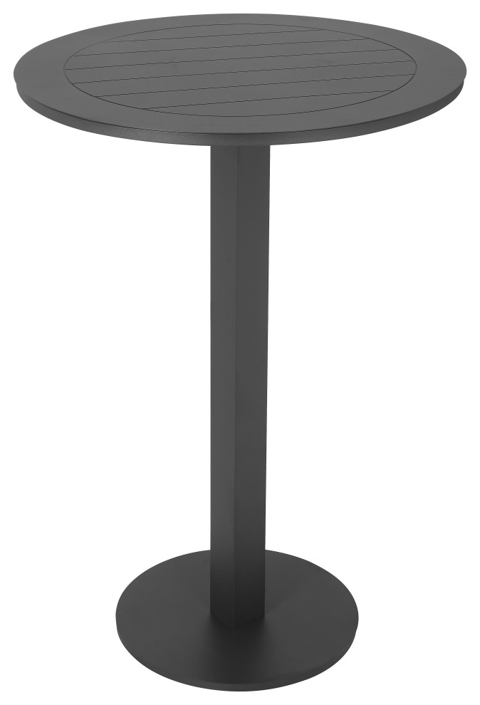 Sunset Round Bar Table, Grey Transitional Indoor Pub And Bistro