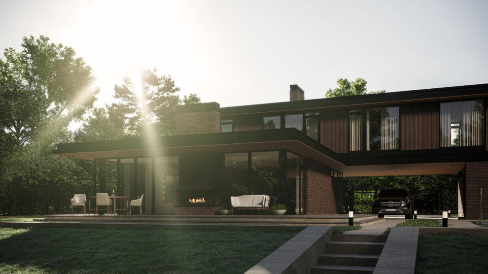 Проект с плоской кровлей 322 м2