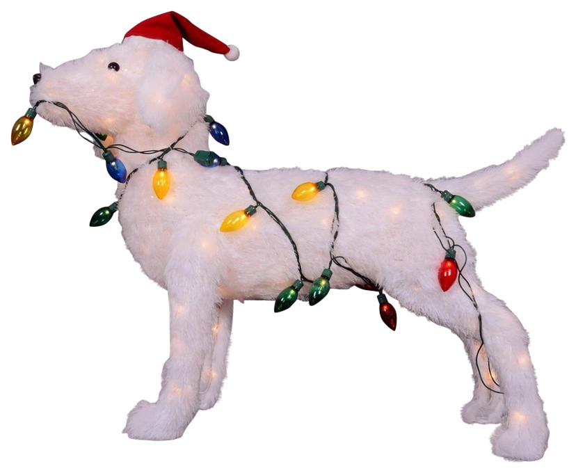 outdoor lighted christmas dog