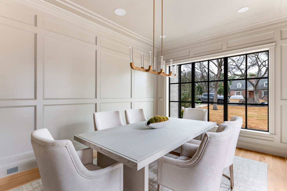 Inspiration for a transitional dining room remodel in Dallas