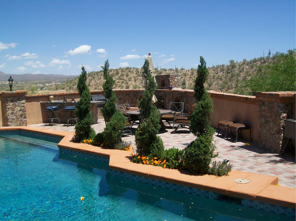 Example of a mountain style pool design in Phoenix