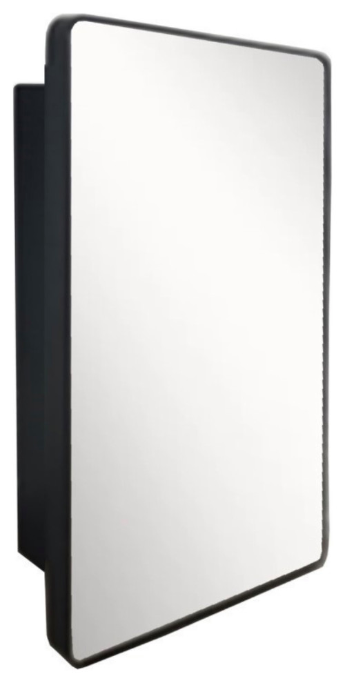 Rectangular Metal Frame Medicine Matte Black Modern