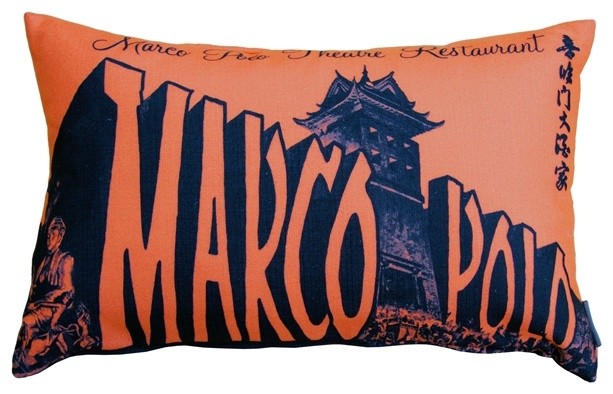 Pillow Decor - Marco Polo Theatre Restaurant 12 x 20 Sienna Throw Pillow