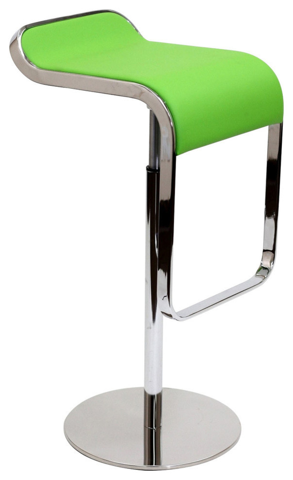 Modway LEM Leather Barstool in Green
