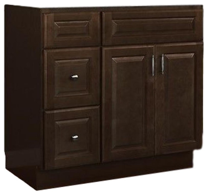 JSI Quincy 42" 2Door Espresso Finish Vanity With 2 Left Drawers