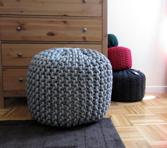 Giant Knit Rope Pouf Pattern by Mary Marie Knits