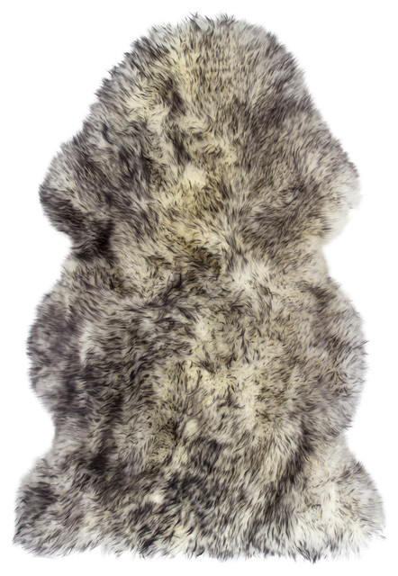 Natural 100% New Zealand Sheepskin Single Approximately 2'x3' Gradient Grey