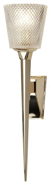 Single Bathroom Wall Light, Polished Gold