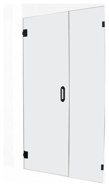 78"x62,5" Frameless Hinged Shower Door, Wall Hinge Door Style, Chrome