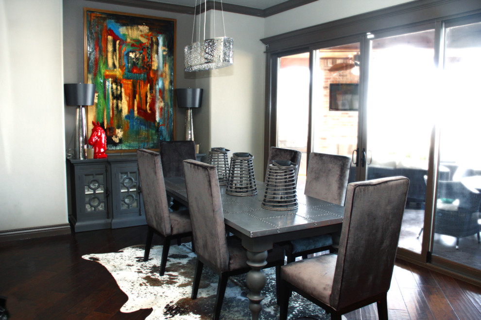 This is an example of an eclectic dining room in Oklahoma City.