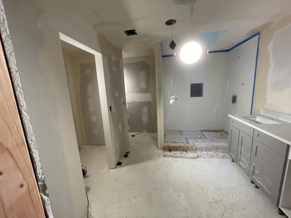 Durning construction