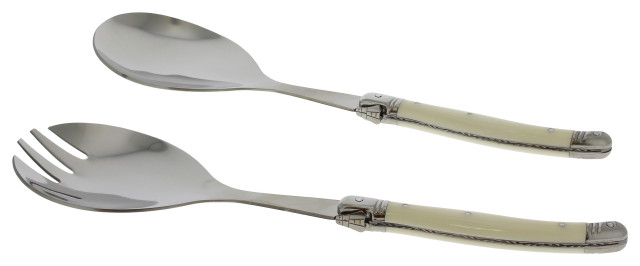 French Home Kuchenheber-Set – 2-teilig, Elfenbein-Farbton | Mit Laguiole-Biene, Spülmaschinenfest